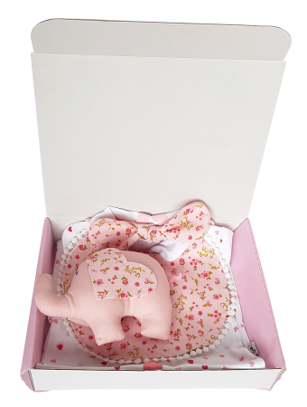 Cadou bebelus fetita -  Elefant, roz cu trandafiri [1]