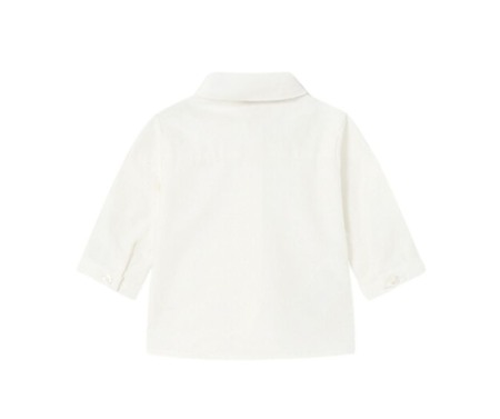 Camasa alba cu maneca lunga + papion bej [2]