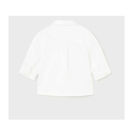 Camasa alba cu maneca lunga + papion bleumarin - Mayoral  4-6 luni (70 cm) [3]