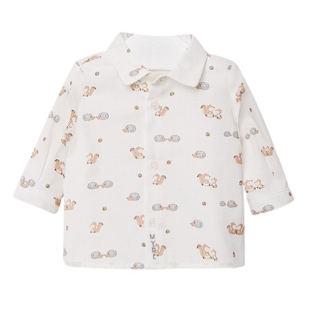 Camasi - Camasa maneca lunga - imprimeu veverite/arici - Mayoral 12 luni