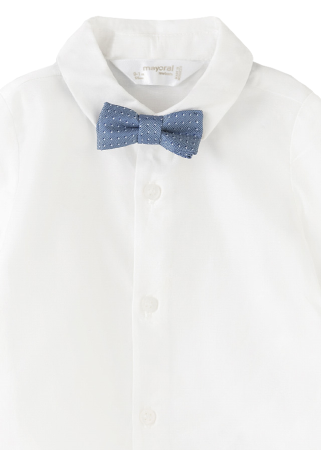 Camasa maneca lunga + papion - alb - Mayoral 4-6 luni [2]