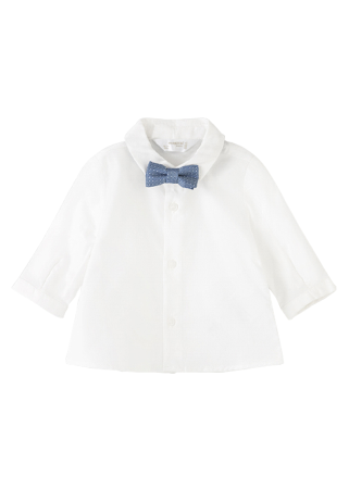 Camasi - Camasa maneca lunga + papion - alb - Mayoral 4-6 luni