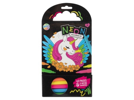 Carte de colorat cu carioci neon - Peripetiile unicornului [0]