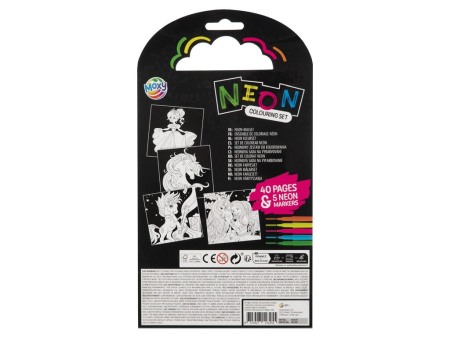 Carte de colorat cu carioci neon - Peripetiile unicornului [1]