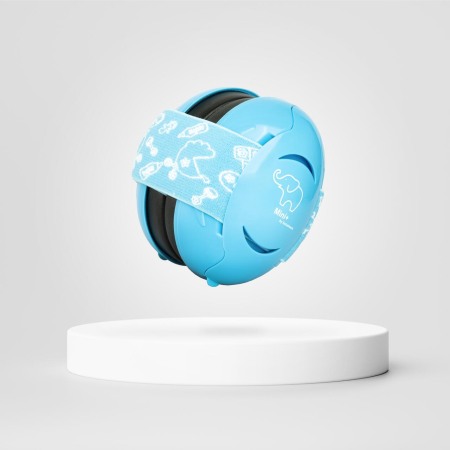 Casti antifonice pentru bebelusi, ofera protectie auditiva de la 0+ luni, 2 bentite reglabile, SNR 25, albastru, SCHALLWERK MINI+ Baby Blue [3]