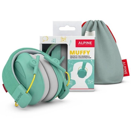 Casti antifonice pliabile pentru copii 5-16 ani, ofera protectie auditiva, SNR 25, verde menta, ALPINE Muffy Kids Mint ALP26498 [1]