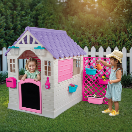 Casuta pentru copii premium - Alb& roz [1]