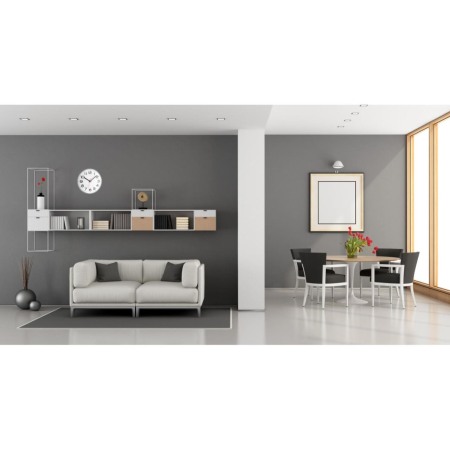 Ceas analog de perete, alb cu argintiu, cifre mari, TFA 60.3017 [4]