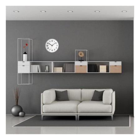 Ceas analog de perete, alb cu argintiu, cifre mari, TFA 60.3017 [3]