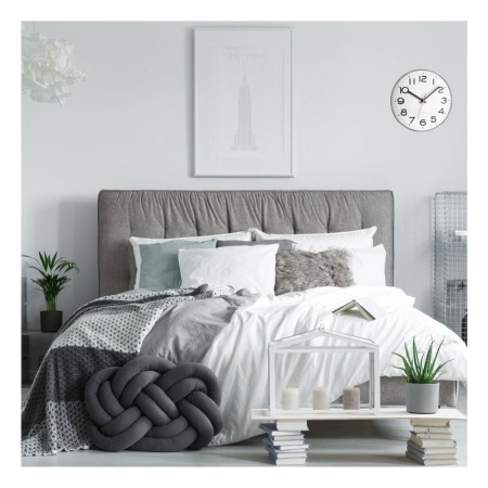 Ceas analog de perete, alb cu argintiu, cifre mari, TFA 60.3017 [1]