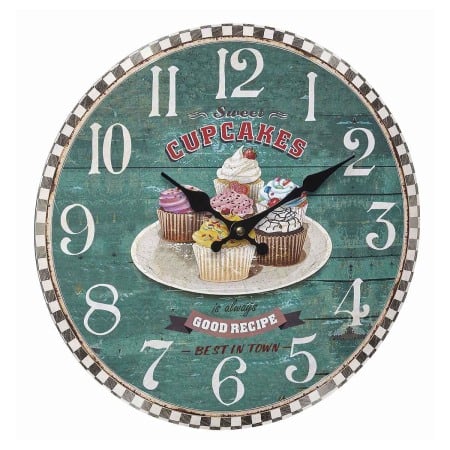 Ceasuri - Ceas analog de perete din MDF, design VINTAGE, CupCakes, TFA 60.3045.13