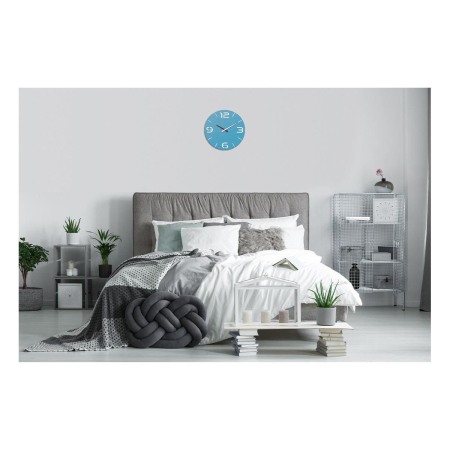 Ceas de perete colorat, analog, creat de designer, model CONTOUR, albastru, TFA 60.3047.14 [1]