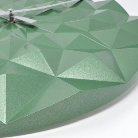 Ceas geometric de precizie, analog, de perete, creat de designer, model DIAMOND, verde metalic, TFA 60.3063.04 [1]