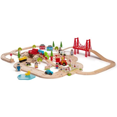 Jucarii Jocuri Activitati - Circuit auto si feroviar (80 piese)