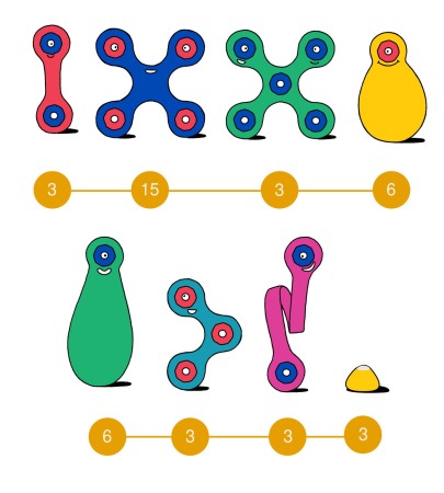 Clixo® joc magnetic de construit - Curcubeu (42 piese) [4]