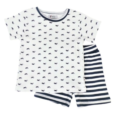 Haine  Incaltaminte Accesorii - Compleu 2 piese alb/albastru Moto 8 ani