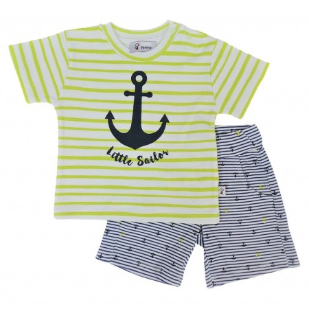 Haine  Incaltaminte Accesorii - Compleu 2 piese alb/vernil Ancora 5 ani