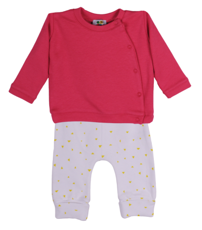 Haine  Incaltaminte Accesorii - Compleu 2 piese fuxia/alb 2 ani