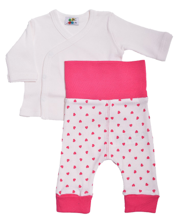 Haine  Incaltaminte Accesorii - Compleu 2 piese inimioare fucsia