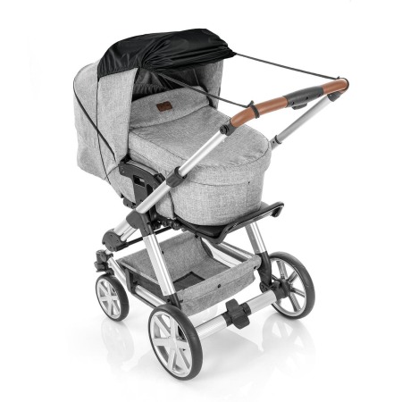 Copertina pentru protectie solara UV 50+, parasolar pentru carucior de copii, model universal, negru, Reer ShineSafe Black 84191 [5]