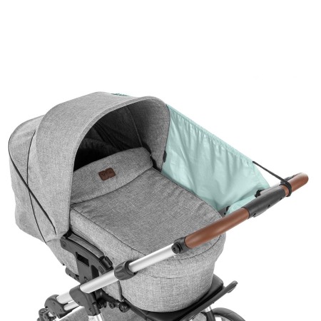 Copertina pentru protectie solara UV 50+, parasolar pentru carucior de copii, model universal, verde menta, Reer ShineSafe Mint 84223 [4]