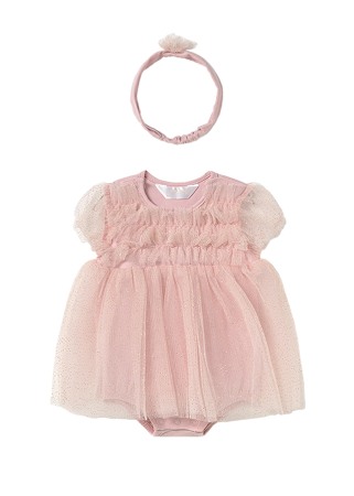 Rochii - Costumas (rochita) cu tul + diadema - Mayoral  2-4 luni