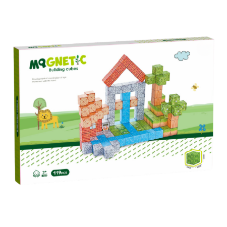 Jucarii Jocuri Activitati - Cuburi magnetice - In natura 119 piese (2 cm)