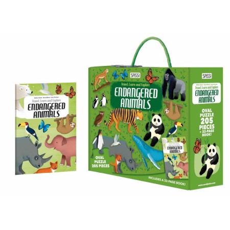 Puzzle - Cunoaste si exploreaza - Puzzle Animale pe cale de disparitie (205 piese)