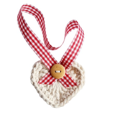 Decoratiuni - Decoratiune crosetata Inimioara - Maimuteria Tiarra   Bej