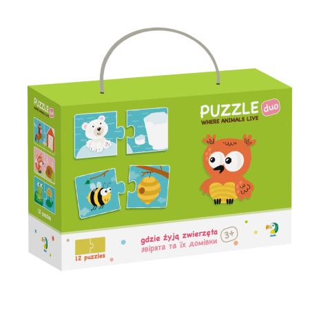 Puzzle - Duo Puzzle - Unde traiesc animalele? (2 piese)