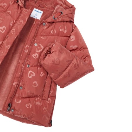 Geaca matlasata Cramiziu cu Inimioare ECOFRIENDS - Mayoral  8 ani [3]