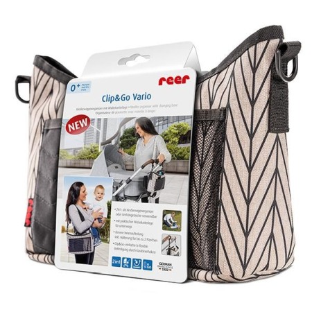 Ingrijire Sanatate Siguranta - Geanta organizator cu aleza pentru schimbat scutecul bebelusului Reer Clip&Go Vario 84072