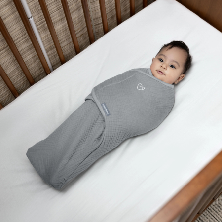 Ingenuity - Sistem de infasare Swaddle Me 0-3 luni, muselina, colectia Original, Granite [3]