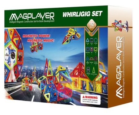 Jucarii Jocuri Activitati - Joc de constructie magnetic - 112 piese
