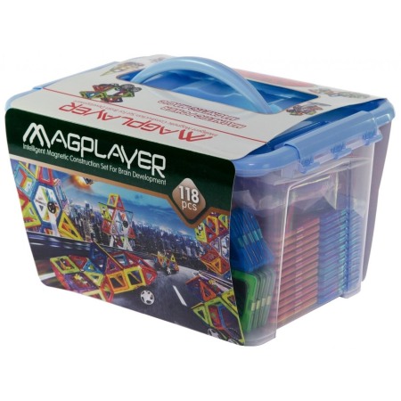 Jucarii Jocuri Activitati - Joc de constructie magnetic - 118 piese