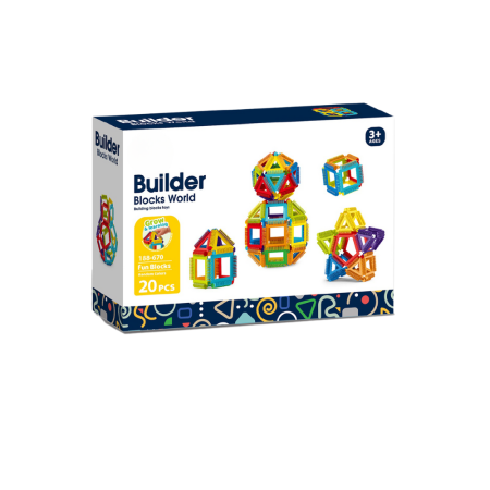 Jucarii Jocuri Activitati - Joc de constructie STEAM - Forme magice (20 piese)