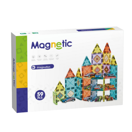 Jucarii Jocuri Activitati - Joc magnetic - Parcarea masinutelor 59 piese (5.5 cm)
