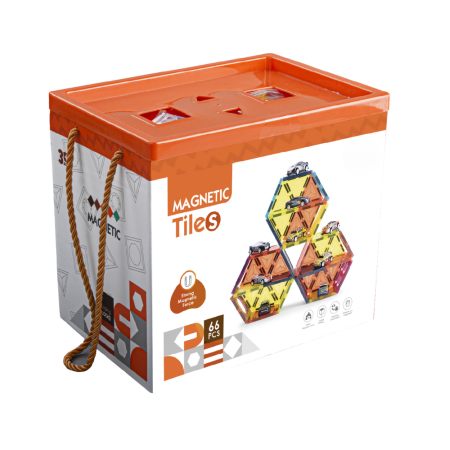 Jucarii Jocuri Activitati - Joc magnetic - Parcarea masinutelor 66 piese (7.5 cm)