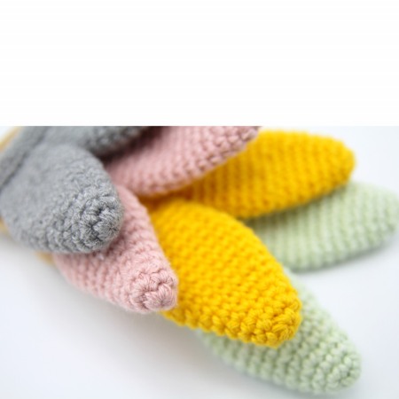 Jucarie Amigurumi gri pentru dentitie din bumbac cu inel din lemn BabyJem [3]