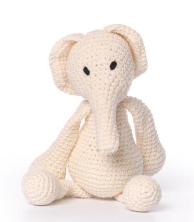 Jucarii Jocuri Activitati - Jucarie crosetata manual - Elefantul Marion - alb - Maimutzeria Tiarra