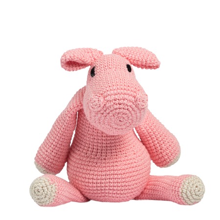 Jucarii de plus - Jucarie crosetata manual - Hipopotamita Annelise - roz - Maimutzeria Tiarra