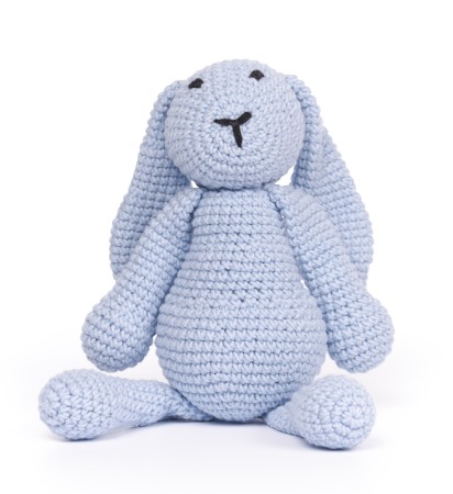 Jucarii de plus - Jucarie crosetata manual - Iepurele Bunny - albastru - Maimutzeria Tiarra