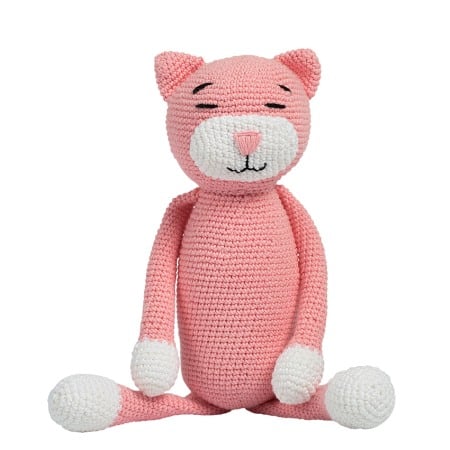 Jucarii de plus - Jucarie crosetata manual - Pisica Mity Somnorici - Roz - Maimutzeria Tiarra