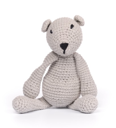 Jucarii de plus - Jucarie crosetata manual - Ursulet Kay - gri - Maimutzeria Tiarra