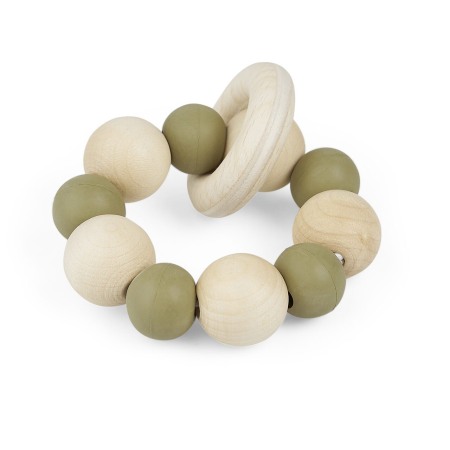 Jucarie de apucare cu inele din lemn si margele din cauciuc natural, Gruenspecht 694-V1 [2]
