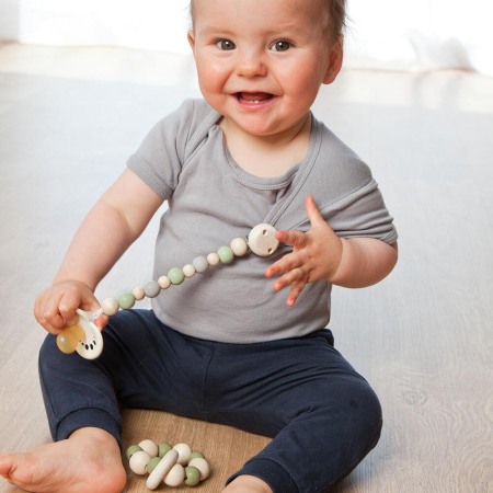 Jucarie de apucare cu inele din lemn si margele din cauciuc natural, Gruenspecht 694-V1 [1]