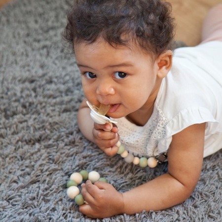 Jucarii Jocuri Activitati - Jucarie de apucare cu inele din lemn si margele din cauciuc natural, Gruenspecht 694-V1