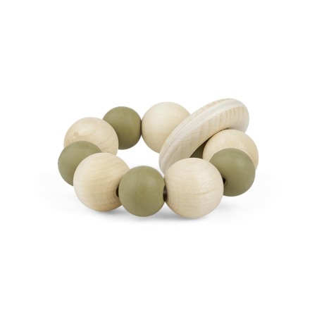 Jucarie de apucare cu inele din lemn si margele din cauciuc natural, Gruenspecht 694-V1 [3]