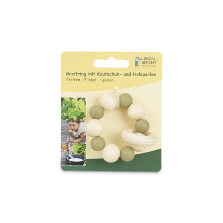 Jucarie de apucare cu inele din lemn si margele din cauciuc natural, Gruenspecht 694-V1 [5]
