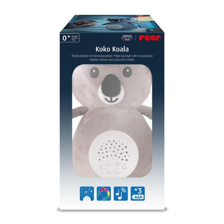 Jucarie din plus Koko Koala, lampa de veghe si proiector de stele cu muzica, senzor inteligent de plans, 0+ luni, Reer 52431 [1]